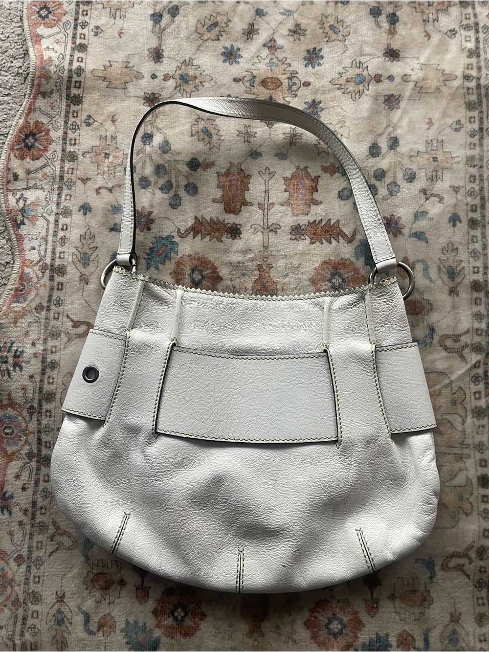Anya Hindmarch White Leather Y2K Shoulder Bag with Oversized Buckle - Picture 7 of 12